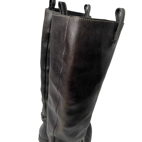 Gucci Interlocking G Logo Tall Riding Boots Knee Leather Black 7 GUC - Picture 8 of 16